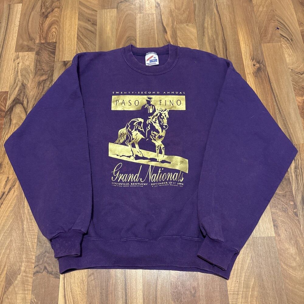 Vintage 90’s Paso Fino Grand National Horse Association Purple Crew Neck Size XL
